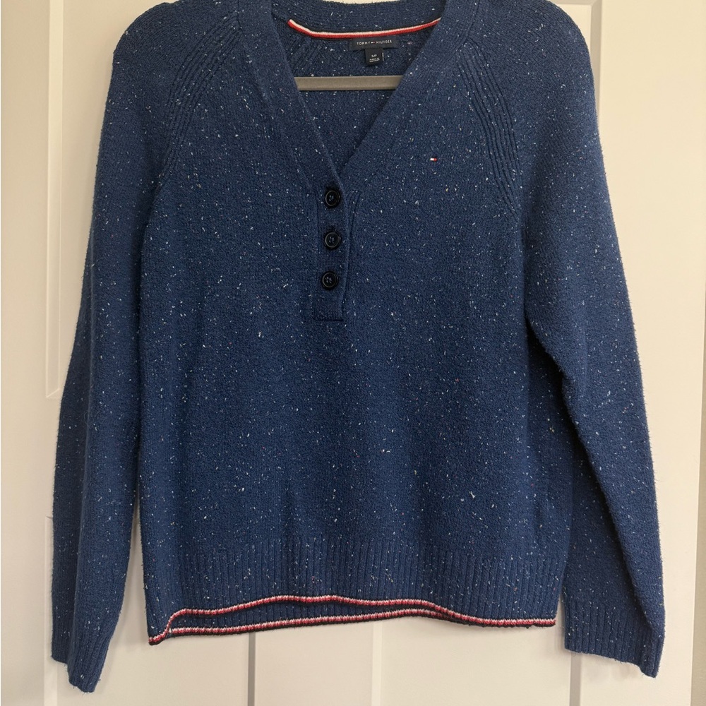 Tommy Hilfiger Blue Speckled Knit Sweater